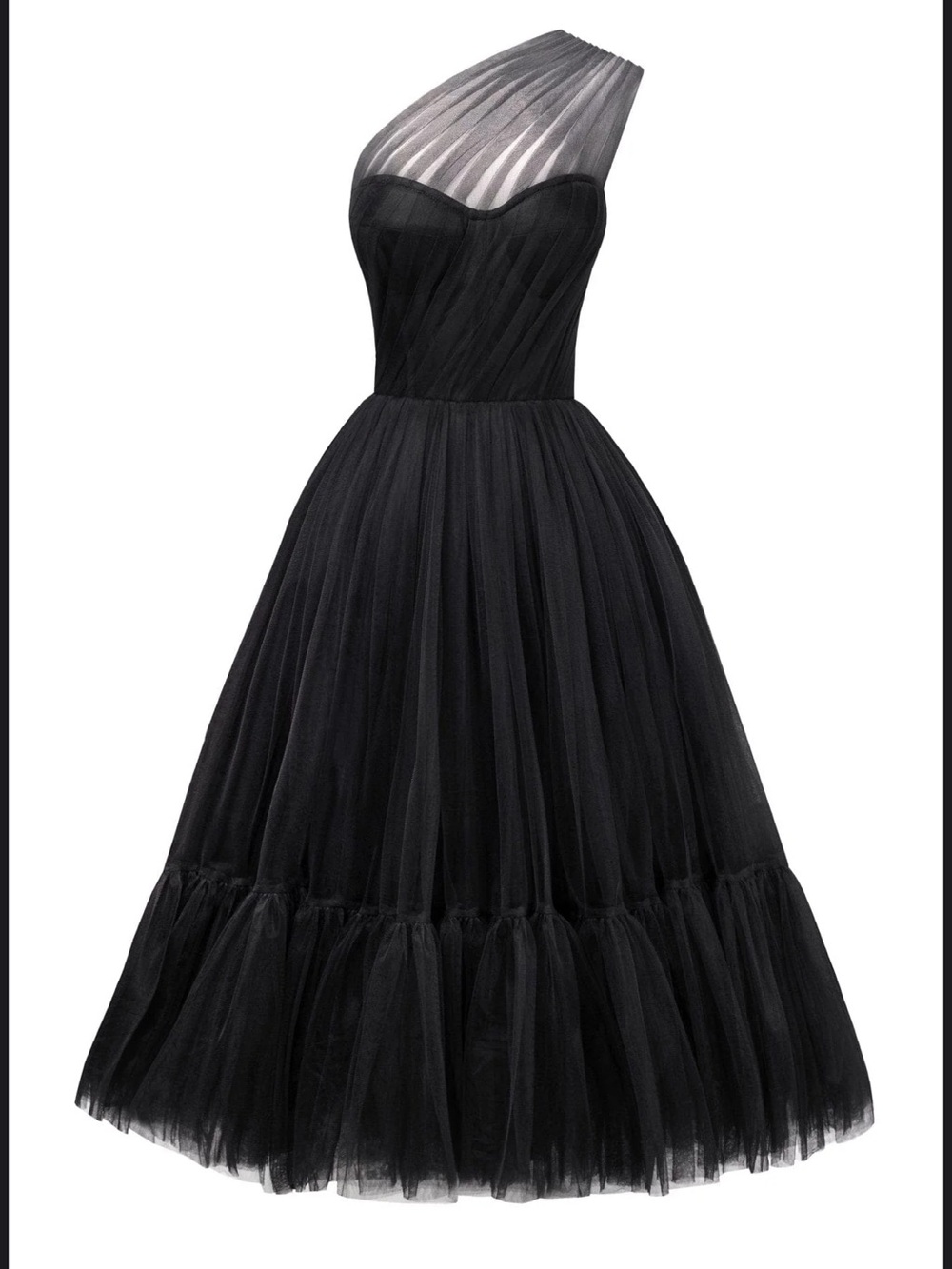 It’s Milla Black One Shoulder Tulle Dress